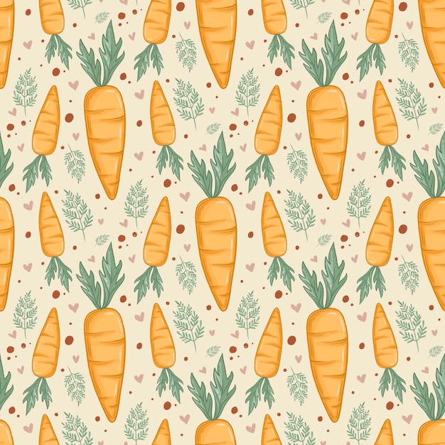Modelo sin costuras de zanahoria amarilla simple en fondo de color claro papel tapiz tela textil