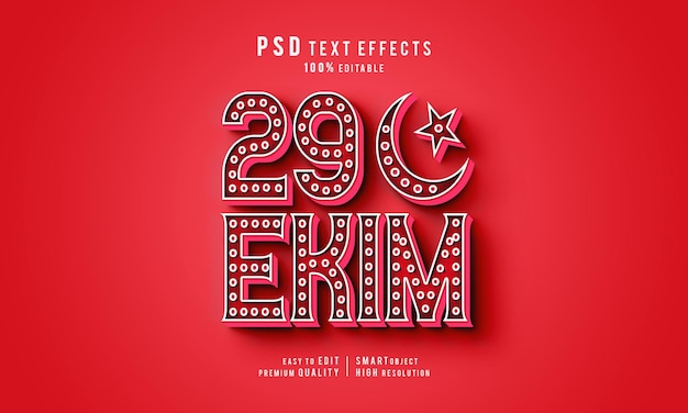 PSD modelo criativo de estilo de efeito de texto editável em 3d