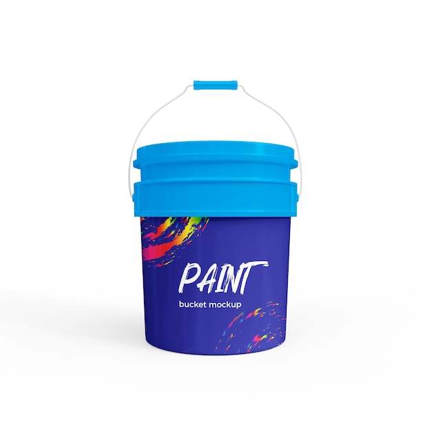 Modelo de cubo de pintura de plástico en formato PSD