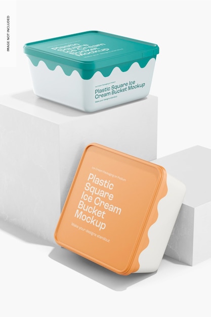 Modelo de cubos de helado de plástico cuadrados, inclinados