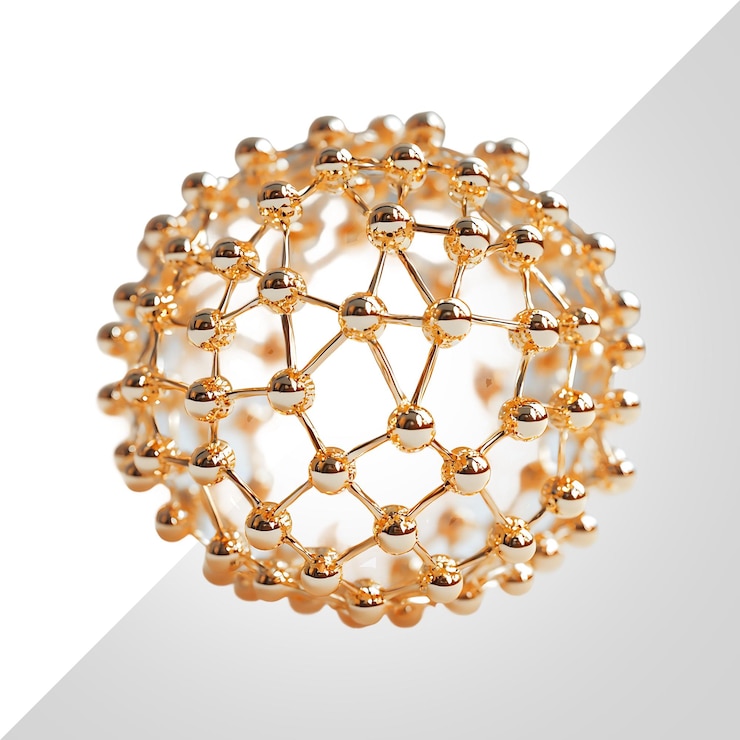 PSD modelo da esfera molecular dourada