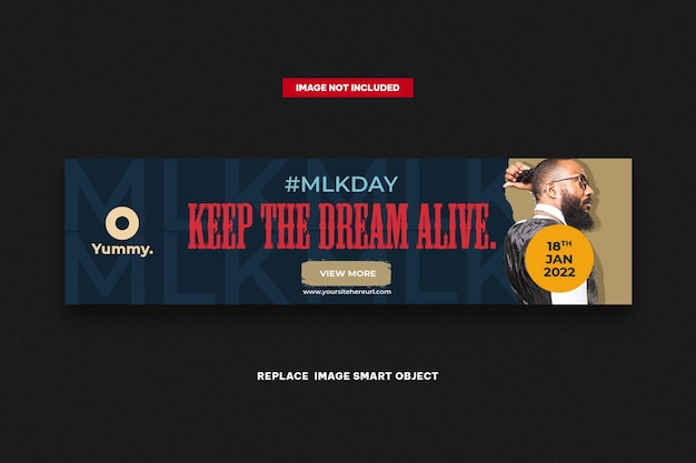 PSD modelo da web de banner mlk