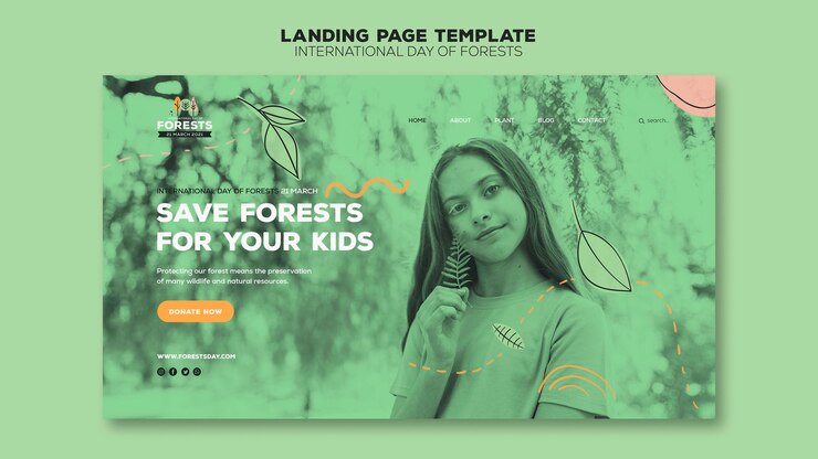 PSD modelo da web do dia da floresta