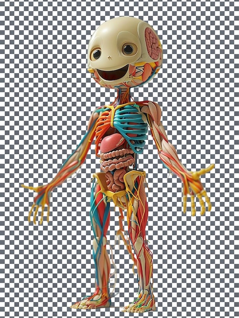 PSD modelo de anatomia humana bonito isolado em fundo transparente