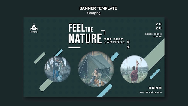 Modelo de anúncio de banner para camping