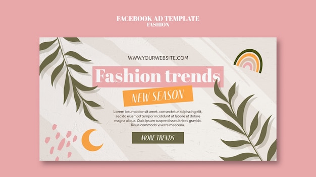 PSD modelo de anúncio de facebook de moda de design plano
