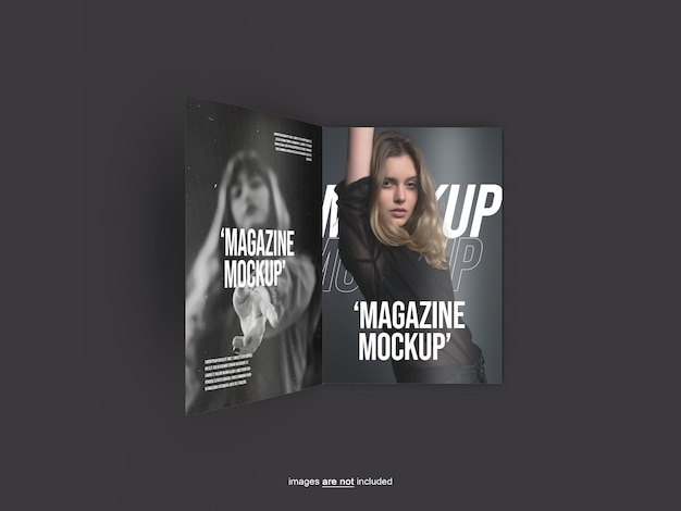 PSD modelo de anúncio de revista aberta minimalista com design de página dupla