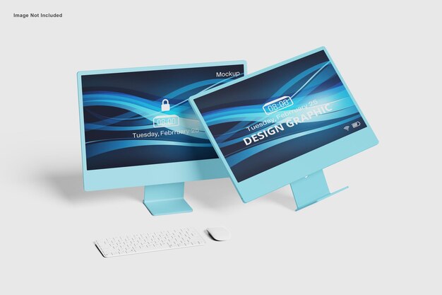 Modelo de apresentação da tela do iMac