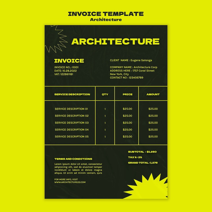 PSD modelo de arquiteto de design plano