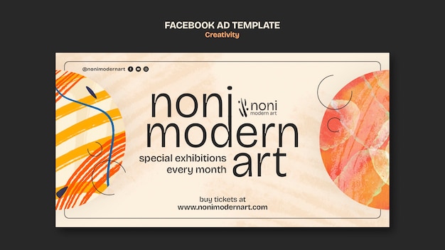 Modelo de arte de espaço de aquarela do Facebook