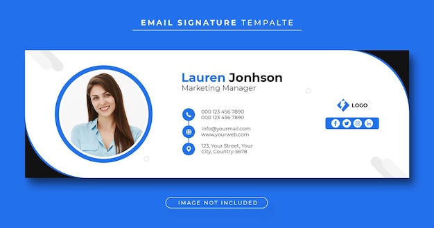Modelo de assinatura de email ou rodapé de email e capa pessoal do facebook