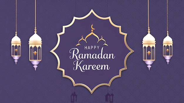 modelo de bandeira de ramadan kareem e eid mubarak