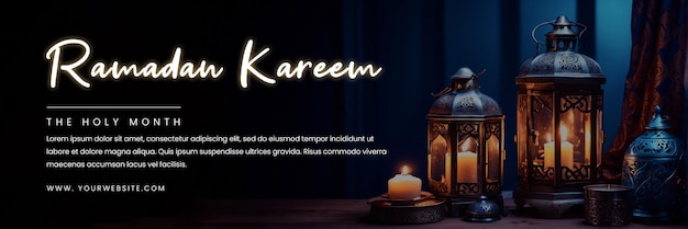 PSD modelo de bandeira do ramadan kareem