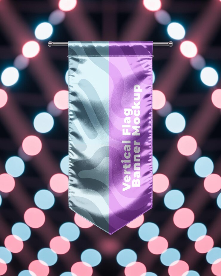 PSD modelo de bandeira pendurada vertical