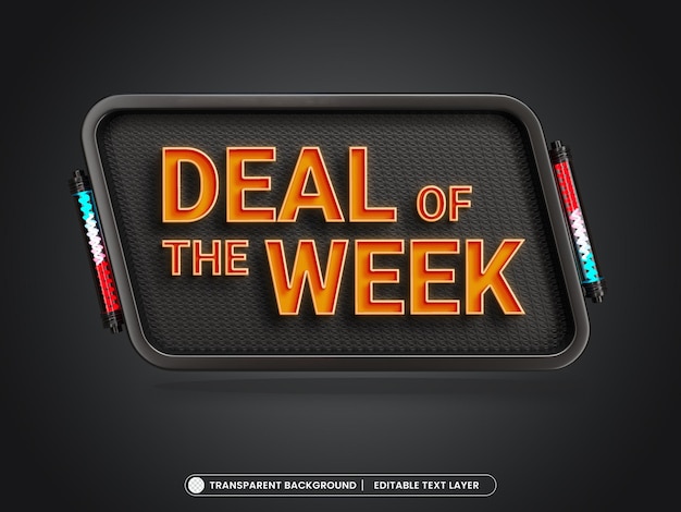 Modelo de banner 3d editável da oferta da semana