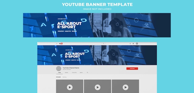 Modelo de banner criativo do youtube de transmissão ao vivo.