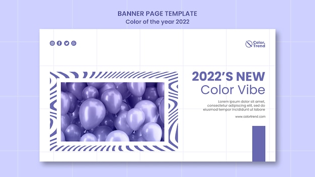 PSD modelo de banner da cor do ano 2022