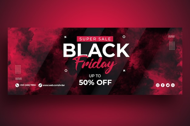 Modelo de banner da web black friday sale