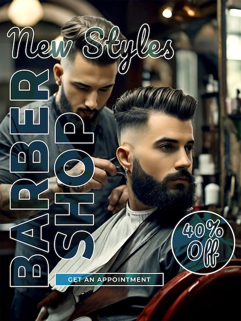 PSD modelo de banner da web da barbearia