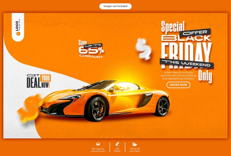 PSD modelo de banner da web da psd super venda da sexta-feira negra