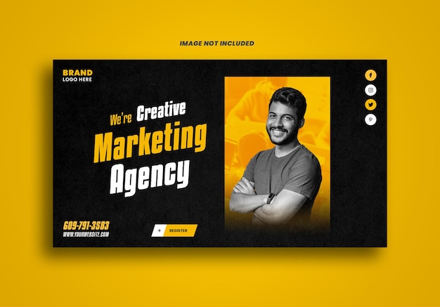 Modelo de banner da web de agência de marketing digital