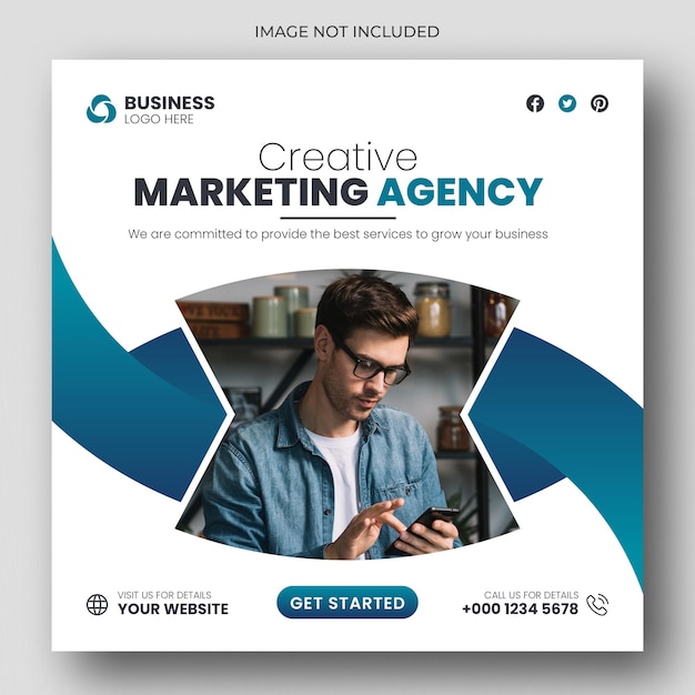 Modelo de banner da web de design de postagem de mídia social de marketing digital