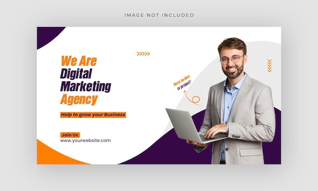 Modelo de banner da web de marketing digital