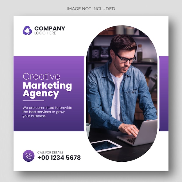 Modelo de banner da web de postagem de mídia social de marketing digital