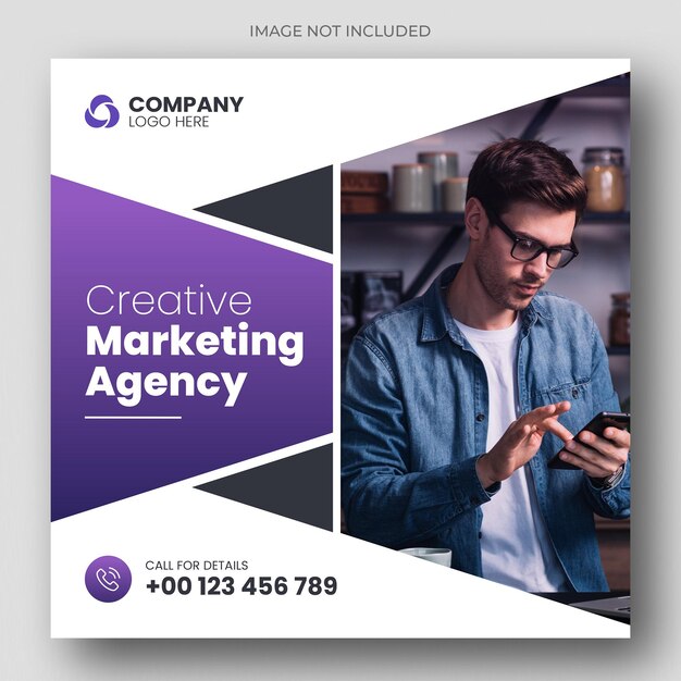 Modelo de banner da web de postagem de mídia social de marketing digital