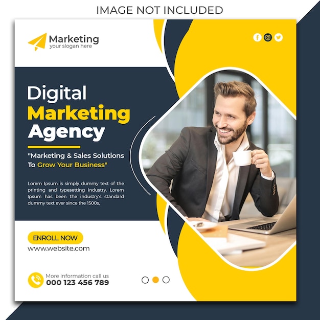Modelo de banner da web de postagem de mídia social de marketing digital
