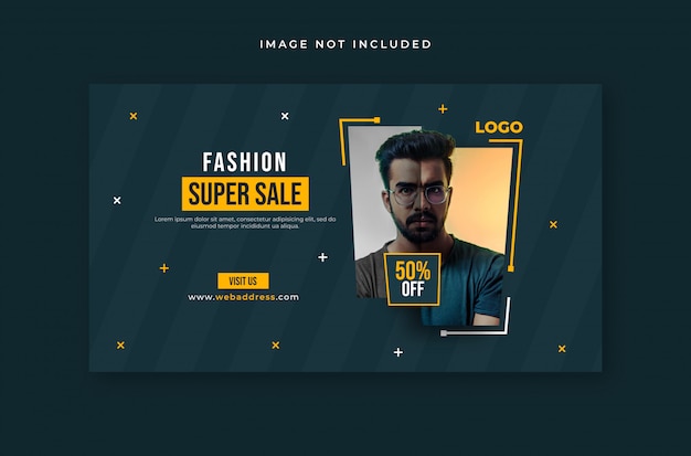 PSD modelo de banner da web de venda de moda