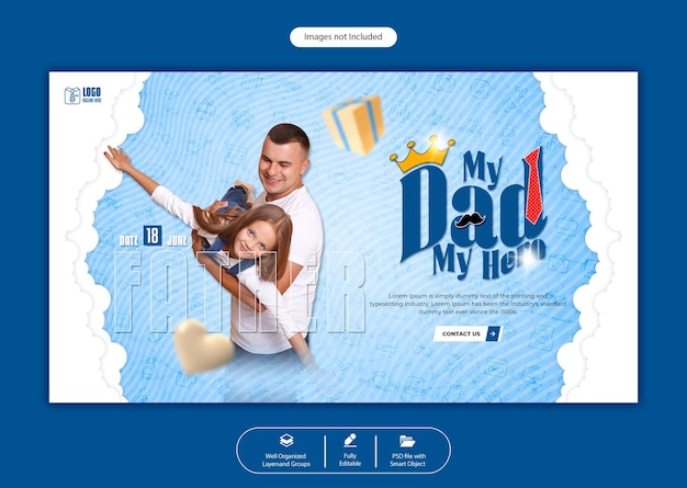 PSD modelo de banner da web psd feliz dia dos pais