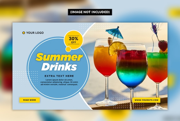 PSD modelo de banner de bebida de verão na web