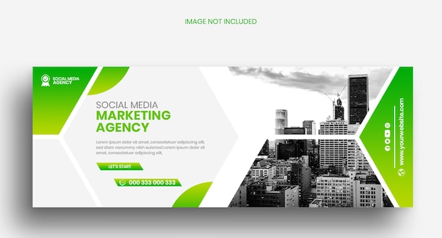 modelo de banner de capa do facebook de agência de marketing de mídia social