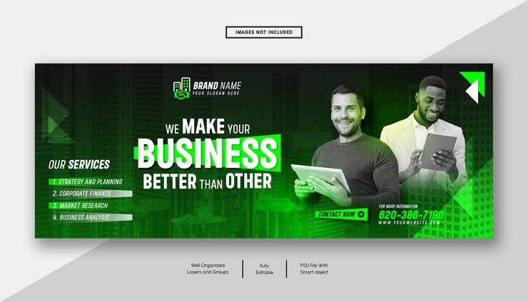 PSD modelo de banner de capa do facebook de agência de marketing digital e corporativa