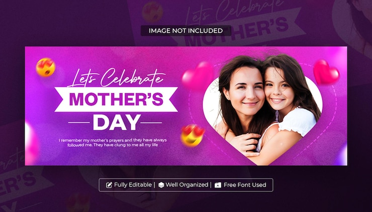PSD modelo de banner de capa do facebook de mães felizes
