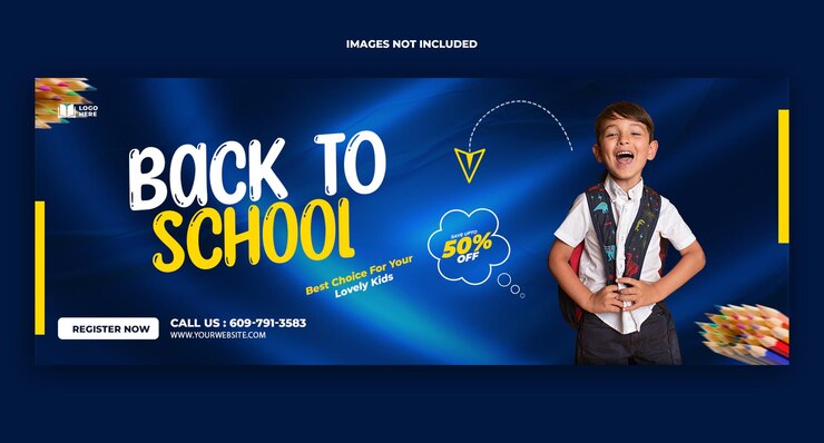 Modelo de banner de capa do Facebook de volta às aulas