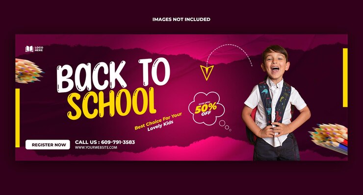 Modelo de banner de capa do Facebook de volta às aulas