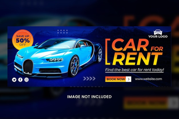 PSD modelo de banner de capa para facebook de serviço de carro