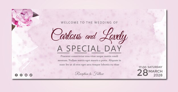 PSD modelo de banner de casamento psd elegante