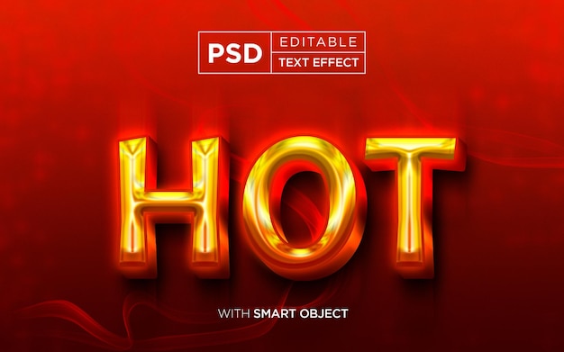 PSD modelo de banner de comida de efeito de texto editável quente