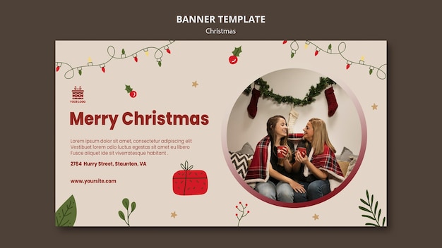 PSD modelo de banner de conceito de natal