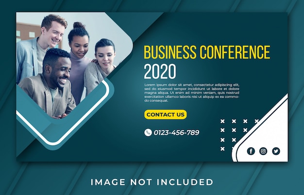 modelo de banner de conferência de negócios 2020