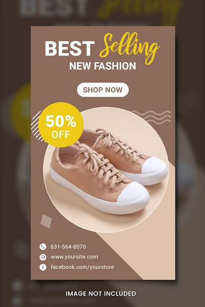 PSD modelo de banner de desconto em sapatos