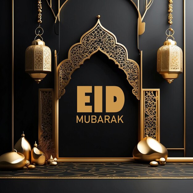 Modelo de banner de design de fundo do Eid mubarak