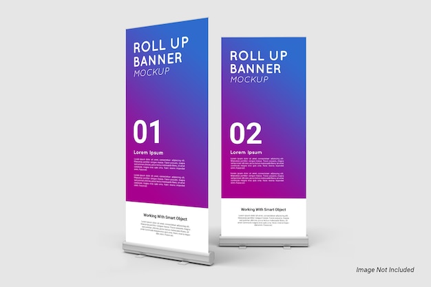 Modelo de banner de enrolar isolado