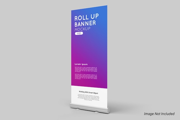 Modelo de banner de enrolar isolado