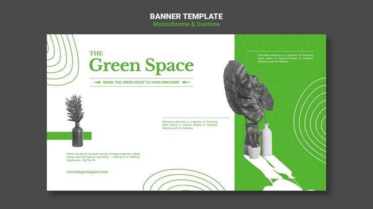 PSD modelo de banner de espaço verde