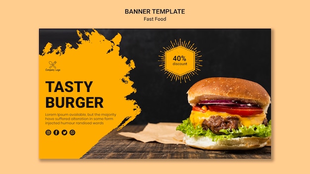Modelo de banner de fast-food