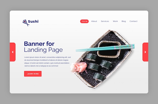 PSD modelo de banner de herói de sushi